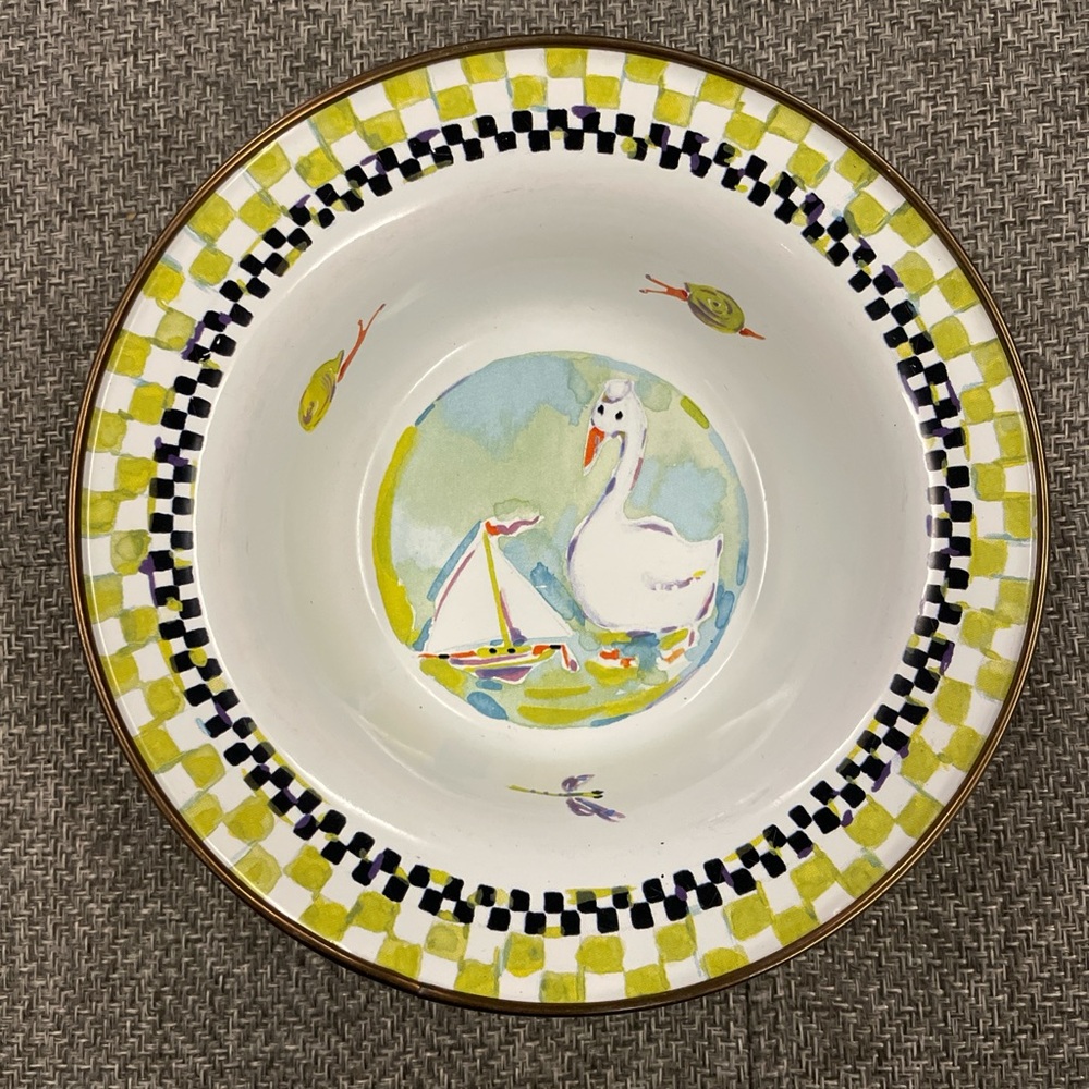Mackenzie-Childs: Colorful Duck and Boat Design Children’s Bowl